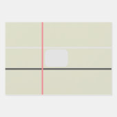 Grijs Blauw Beige Strepen Signature Kaart Inpakpapier Vel (Voorkant 3)