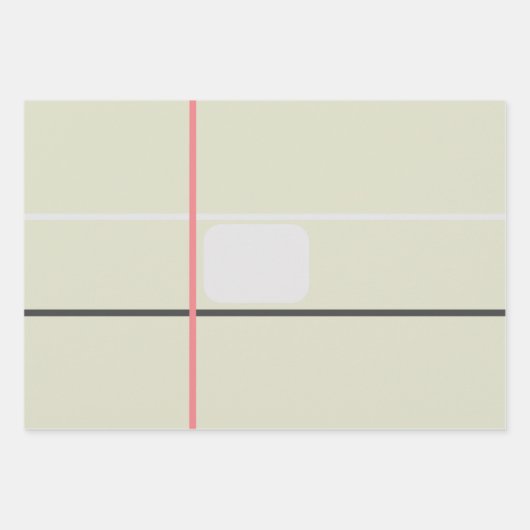 Grijs Blauw Beige Strepen Signature Kaart Inpakpapier Vel (Voorkant 3)