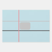 Grijs Blauw Beige Strepen Signature Kaart Inpakpapier Vel (Voorkant 2)