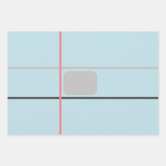 Grijs Blauw Beige Strepen Signature Kaart Inpakpapier Vel (Voorkant 2)