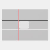 Grijs Blauw Beige Strepen Signature Kaart Inpakpapier Vel (Voorkant)