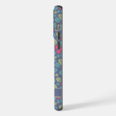  Grijs Blauw Bloemen Roze Groen iPhone Hoesje (Linkerkant)