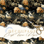 Grijs Blauw Bord Sinaasappel Victoriaans Vogels Bo Tissuepapier