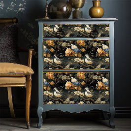 Grijs Blauw Bord Sinaasappel Victoriaans Vogels Bo Tissuepapier