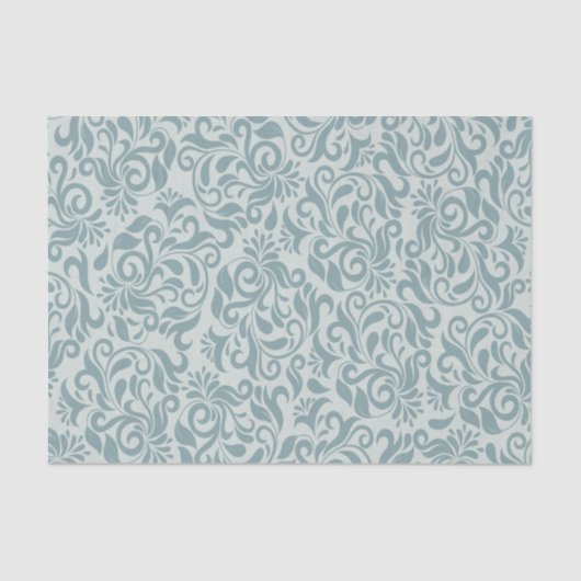 Grijs blauw Brocade Gift of deklaag Papier (Voorkant)