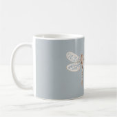 Grijs Blauw Brons Witte Libel Koffiemok (Links)