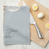Grijs Blauw Brons Witte Libel Theedoek (Quarter Fold)