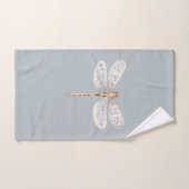 Grijs Blauw Brons Witte Libellen Bad Handdoek (Handdoek)