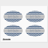 Grijs Blauw Chevron Baby shower Favor Stickers (Vel)