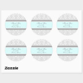 Grijs Blauw Damask Dank u bruiloft gunst Labels (Vel)