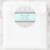 Grijs Blauw Damask Dank u bruiloft gunst Labels (Tas)