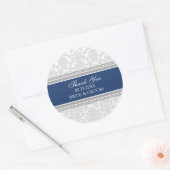 Grijs Blauw Damask Dank u bruiloft gunst Labels (Envelop)