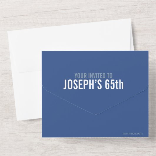 Grijs blauw drie foto's 65th Verjaardagsfeest All In One Uitnodiging (Achterkant)