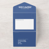 Grijs blauw drie foto's 65th Verjaardagsfeest All In One Uitnodiging (Buitenkant)