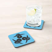 Grijs Blauw Drie Ganzen Japan Mon Oriental Bier Onderzetter (Rechterzijde)