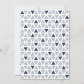 Grijs & Blauw Driehoekpatroon 4 Foto's Afstuderen Aankondiging (Achterkant)