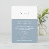 grijs blauw Eenvoudig Elegant Classic Minimal Wedd Kaart (Staand voorkant)