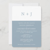 grijs blauw Eenvoudig Elegant Classic Minimal Wedd Kaart (Voorkant)