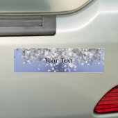 Grijs blauw en faux glitter bumpersticker (Op auto)