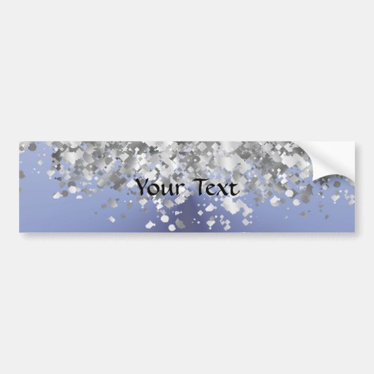 Grijs blauw en faux glitter bumpersticker (Voorkant)