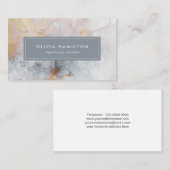 Grijs, Blauw en Goud Marmer Visitekaartje (Voorkant / Achterkant)