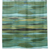grijs blauw en groen abstract douchegordijn (Voorkant)