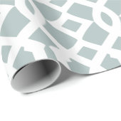 Grijs Blauw en Wit Trellis Patroon Cadeaupapier (Rol Hoek)