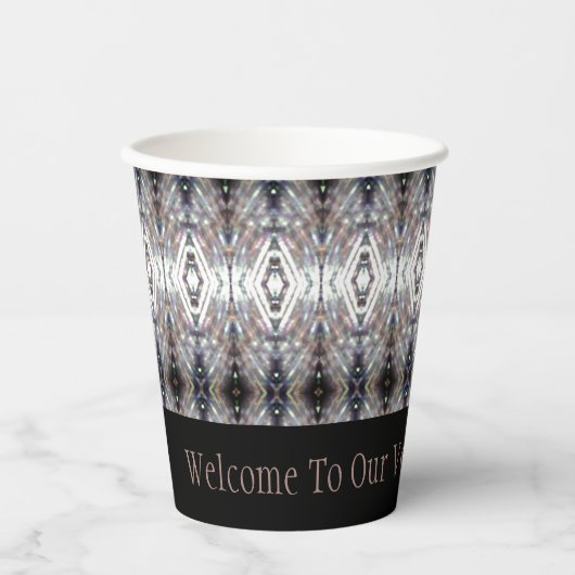 Grijs blauw en zwart papieren bekers (Voorkant)