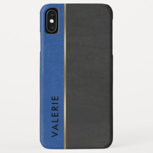 Grijs & blauw  Faux Leather Case-Mate iPhone Case