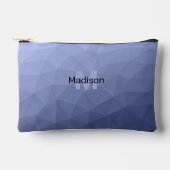 Grijs blauw geometrisch maaspatroon Monogram Etui (Voorkant)