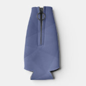 Grijs blauw geometrisch maaspatroon Monogram Flesjeskoeler (Achterkant)