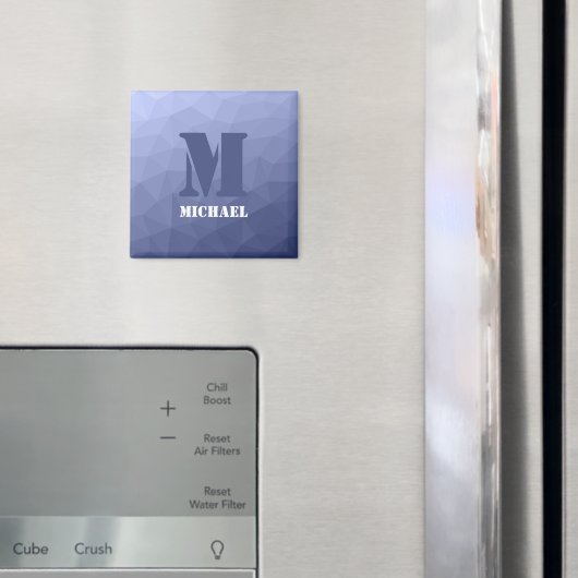 Grijs blauw geometrisch maaspatroon Monogram Magneet (Insitu (Koelkast))