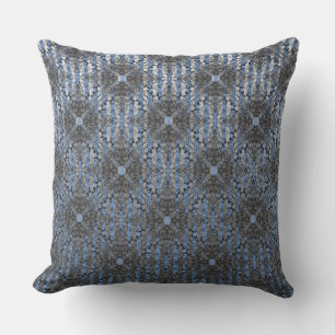 Grijs Blauw Gestreept Hollywood Regency Patroon Buitenkussen