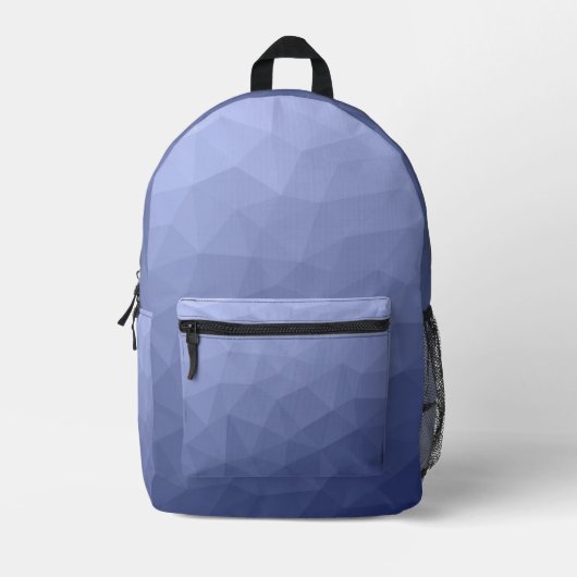Grijs blauw Gradient Geometrisch Mesh Patroon Bedrukte Rugzak (Voorkant)