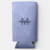 Grijs blauw gradiënt geometrisch mesh patroon Mono Seltzer Blikjeskoeler (Voorkant)