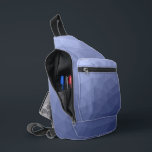 Grijs blauw gradiënt geometrisch mesh patroon sling bag<br><div class="desc">Grijs blauw gradiënt geometrisch mesh patroon Gedrukte zak. Cool mode accessoire tas voor iedereen. Driehoekig geometrisch gaas met licht tot donkergrijs blauw ombre verloopontwerp.</div>