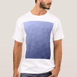 Grijs blauw gradiënt geometrisch mesh patroon t-shirt<br><div class="desc">Elegant modern geometrisch t-shirt voor iedereen. Grijs blauw verloop geometrisch mesh patroon heldere driehoeken ombre. Driehoek geometrisch netwerk met ombre gradiënt ontwerp.</div>
