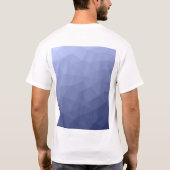 Grijs blauw gradiënt geometrisch mesh patroon t-shirt (Achterkant)