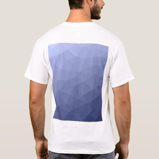 Grijs blauw gradiënt geometrisch mesh patroon t-shirt (Achterkant)