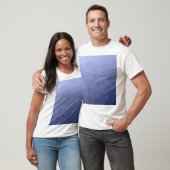 Grijs blauw gradiënt geometrisch mesh patroon t-shirt (Unisex)