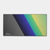 Grijs Blauw groen Abstract Desk Mat, Kantoor Desk  Bureaumat (Voorkant)