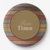 Grijs blauw groen goud papieren bordje (Voorkant)