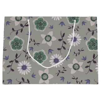 Grijs Blauw & Groen Modern Wildflower Botanisch Groot Cadeauzakje