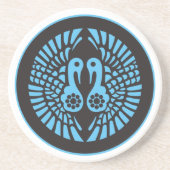  grijs blauw Ikko Ikki Japan Mon Grafische Coas Zandsteen Onderzetter (Voorkant)