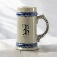 Grijs & Blauw Keramisch Bierstein met Aangepast In