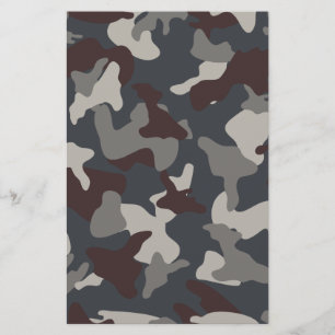 Grijs Blauw leger camouflagepatroon Briefpapier