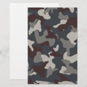 Grijs Blauw leger camouflagepatroon Briefpapier (Voorkant / Achterkant)