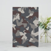 Grijs Blauw leger camouflagepatroon Briefpapier (Staand voorkant)