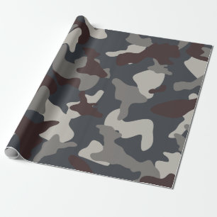 Grijs Blauw leger camouflagepatroon Cadeaupapier
