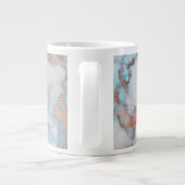 Grijs Blauw Marmeren Steen en Bruin Glitter Grote Koffiekop (Achterkant)